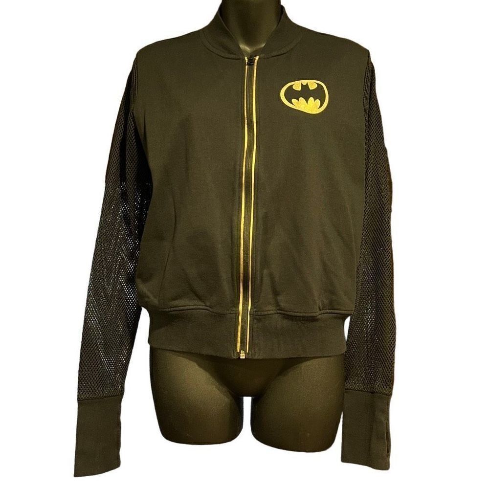 DC Comics Batman Fishnet Bomber Track Jacket Junior’s Medium